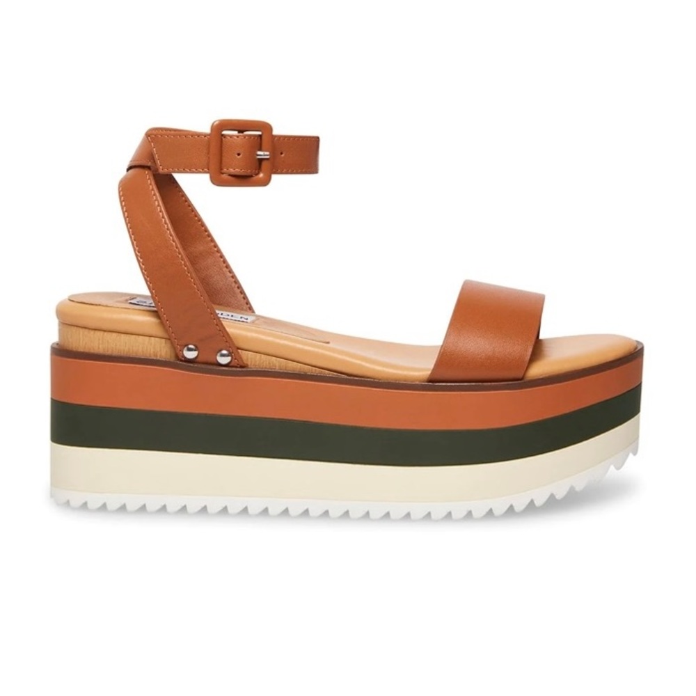 EUC🔹️Steve Madden Marco Marc Chunky Strappy Leather Sandals size 8